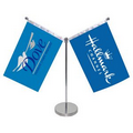 11" Metal Flagpole with Two Double Sided Flags